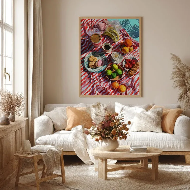 Berry Brunchscape Canvas Wall Painting - Brown Frame media 4