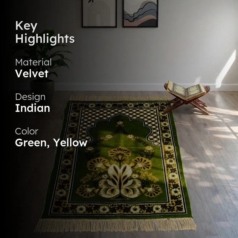 Noorara Velvet Prayer Mat - Green media 2