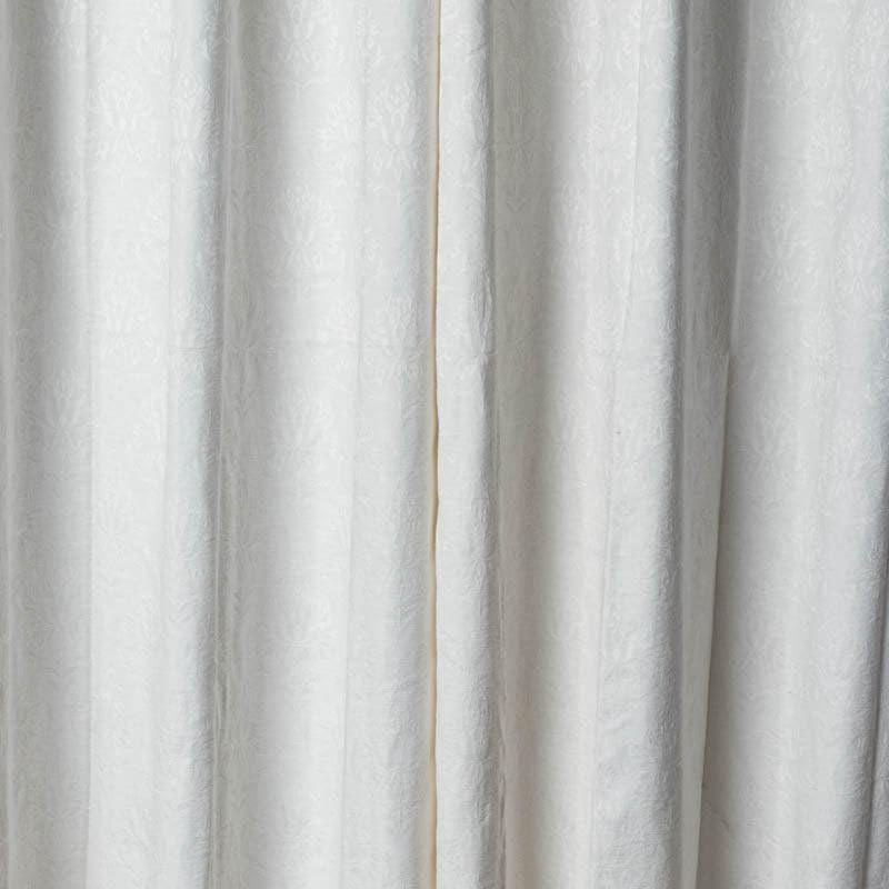 European Baroque Floral Single Curtain (White) media 3