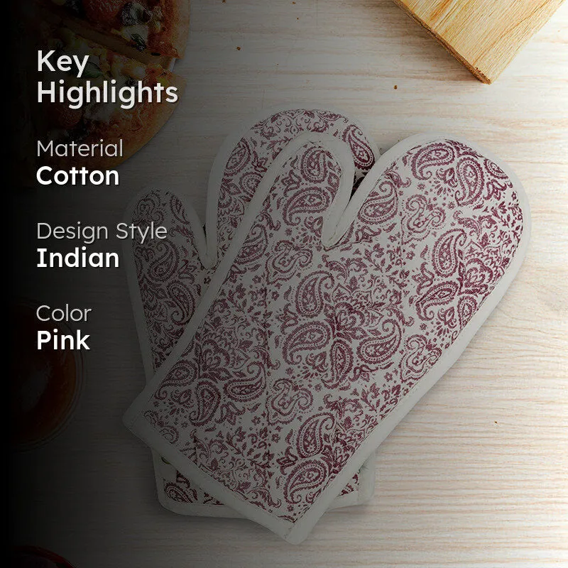 Swayam Tapsi Kitchen Gloves (Pink) - Set Of Two media 2