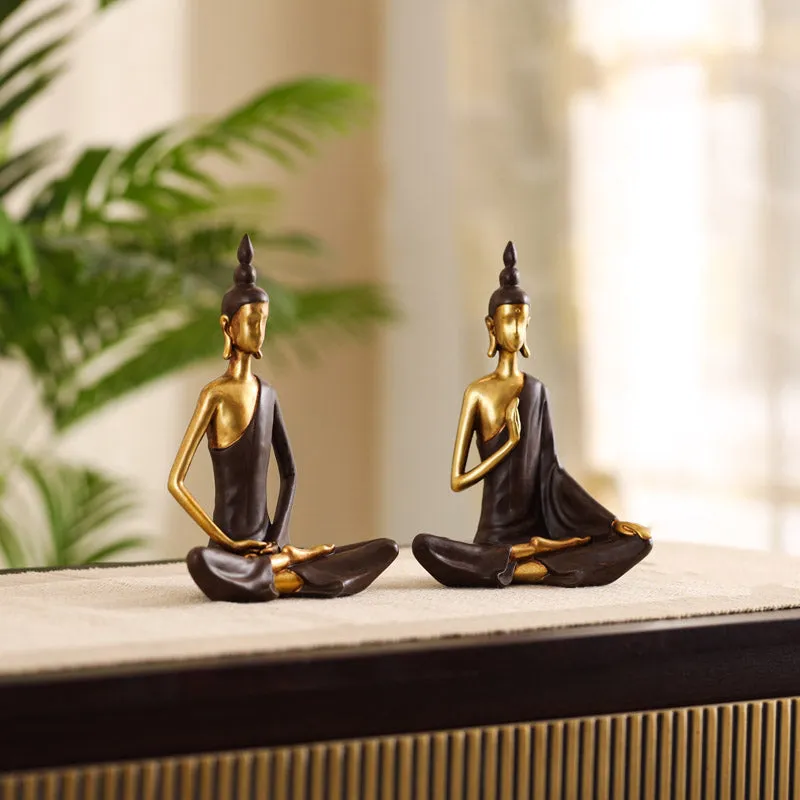 Meditating Buddha Harmony Showpiece - Set Of Two media 8
