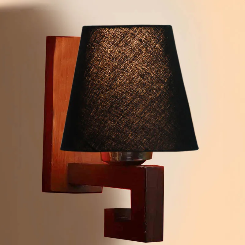 Ebony Conical Wooden Wall Lamp media 4