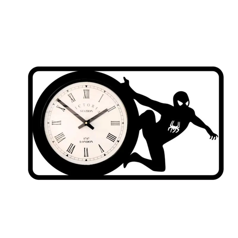Spiderman2 Steel Analog Wall Clock - Black media 4