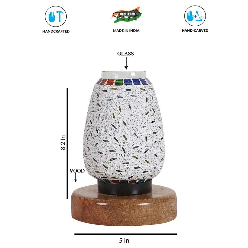 Flazora Glass Table Lamp With Wooden Base - Multicolor media 8