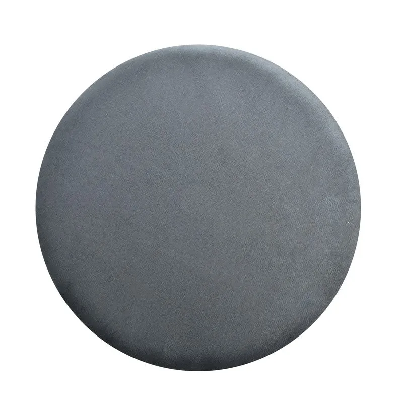 Dualtone Solid Velvet Pouffe - Grey & Blue media 5