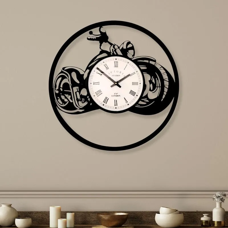 Primeart Steel Analog Wall Clock - Black media 1