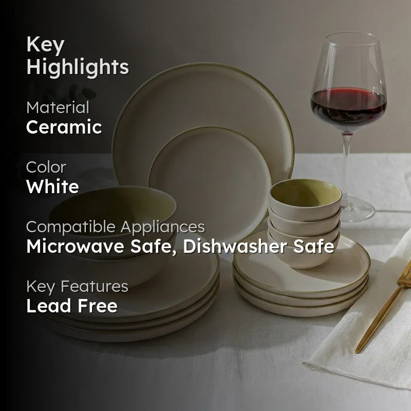 Aarunya Ceramic Aura Dinner Set - Fourteen Piece Set media 2