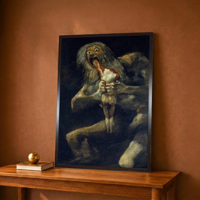 Saturn Devouring His Son Canvas Wall Painting - 12 x 18 Inches