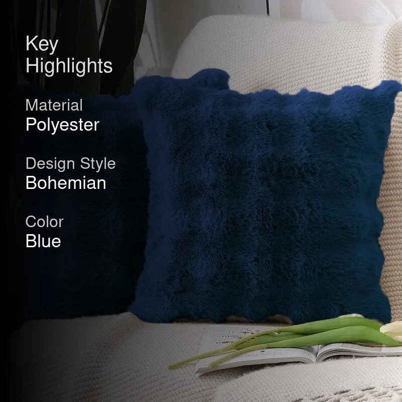 Bubble Luxe Cushion Cover Set (Dark Blue) - Set Of Two media 2
