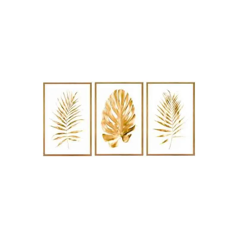 Gold Bay Framed Poly Canvas Wall Art - Set Of Three media 4