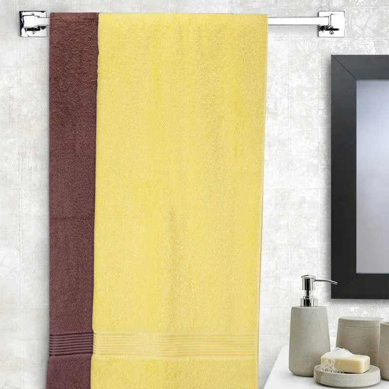 Bodil Bath Towel (Yellow & Brown) - Set Of Two media 1