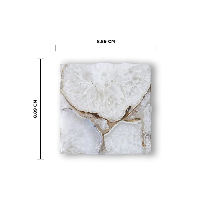 Crystal Agate Coaster (White) - Set Of Two media 4