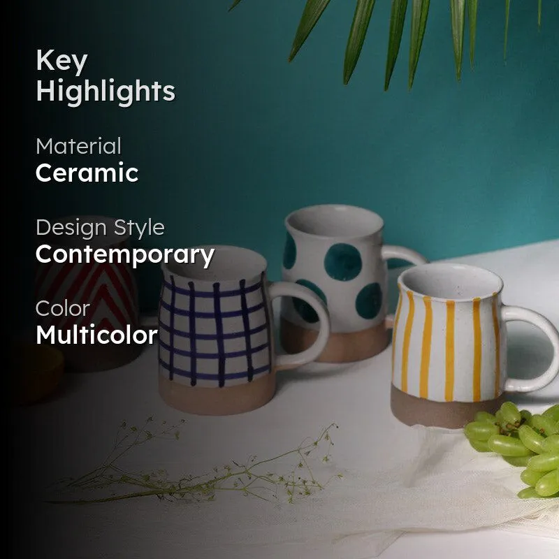 Hallowes Ceramic Coffee Mug (250 mL Each) - Set of Four media 2