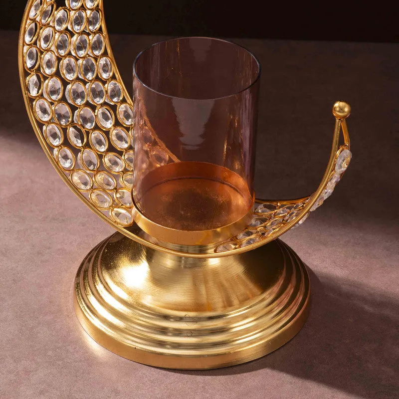 Celestial Crescent Candle Holder - Gold media 7