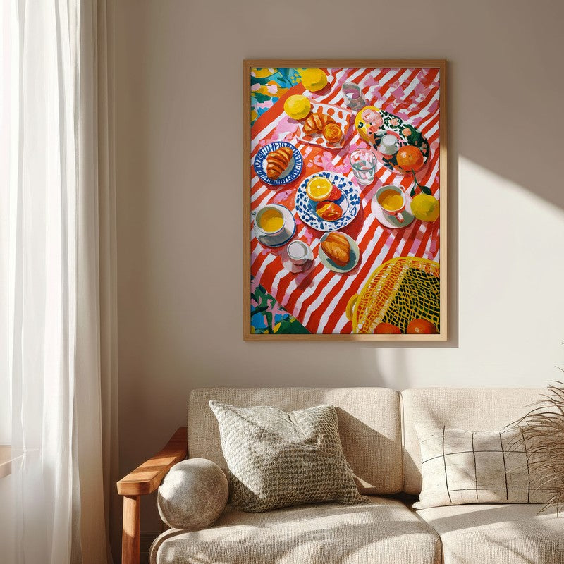 Picnella Canvas Wall Painting With Brown Frame media 7