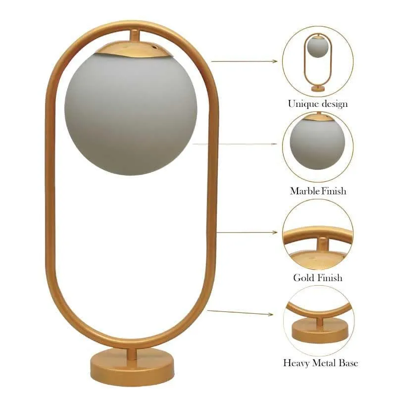 Glow Getter Glass Table Lamp - Gold,White media 5