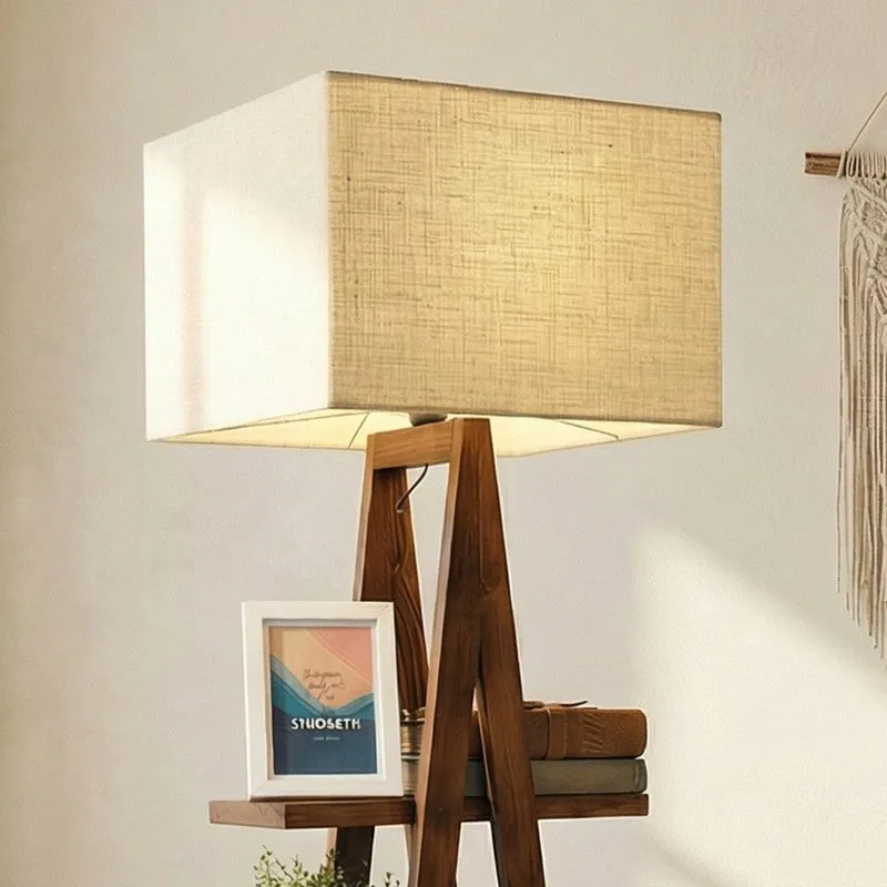 Brontis Shelf Wooden Floor Lamp media 4