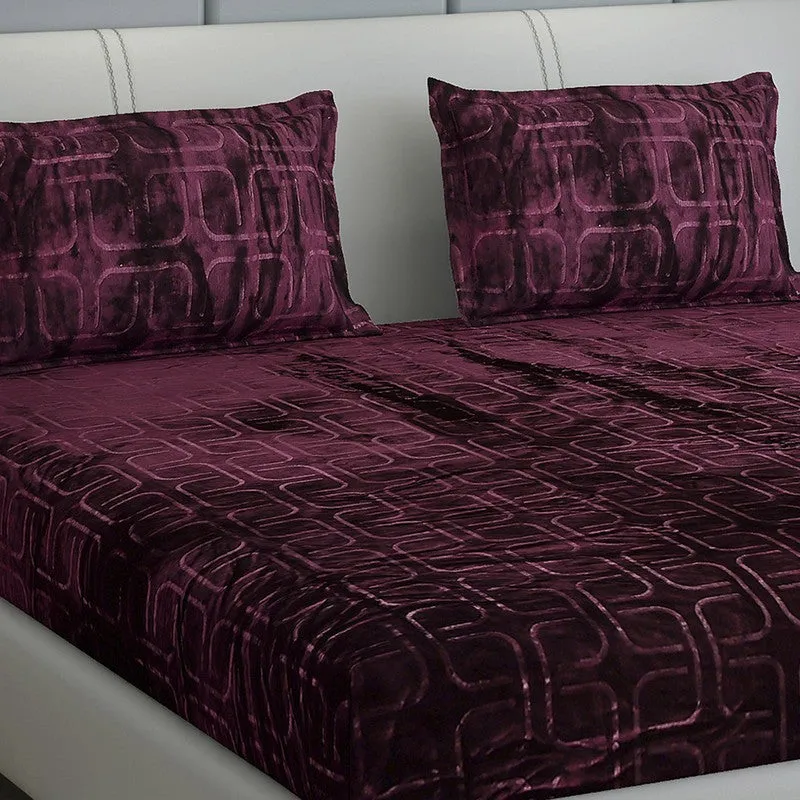 Monte Carlo Gentle Geometry Bedsheet (Purple) - 300 GSM media 3