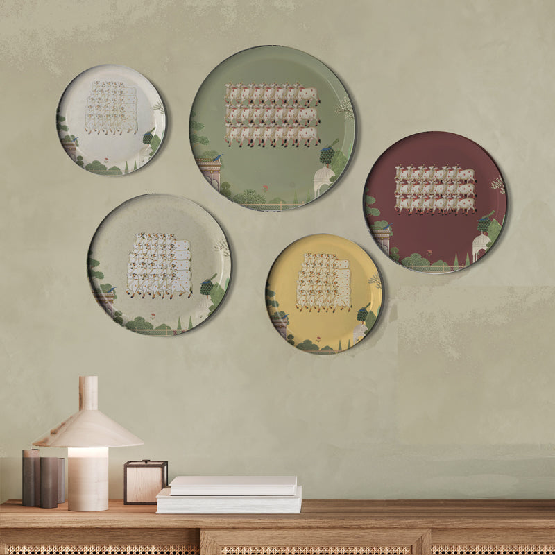 Heifer Metal Wall Plate - Set Of Five