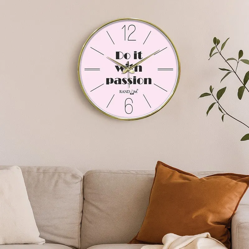 Do It With Passion Round Analog Wall Clock - Pink media 1