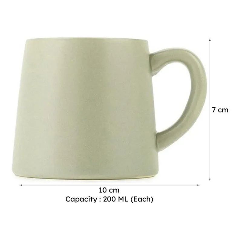 Aurelian Porcelain Tea Cup (200 mL Each,Green) - Set Of Six media 9