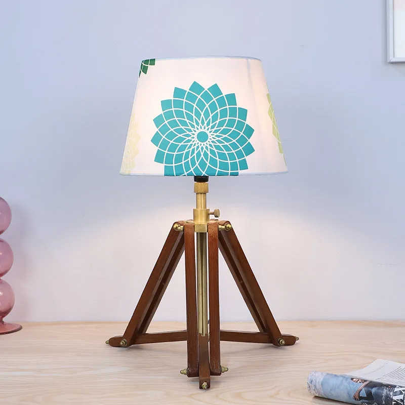 Akari Printed Tripod Mango Wood Table Lamp - Multicolor media 2
