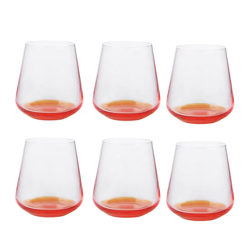 Orange Bohemia Crystal Ombre Red  Whiskey Glasses (400 mL) - Set of Six media 8