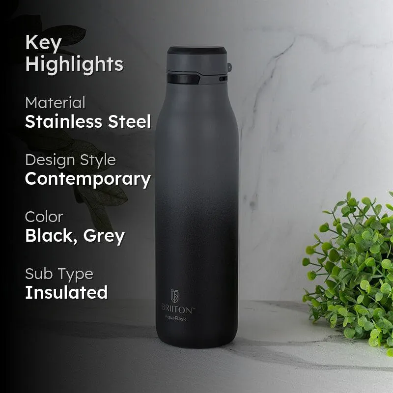 Juno Sip Hot & Cold Thermos Water Bottle (Black & Grey) - 750 mL media 2