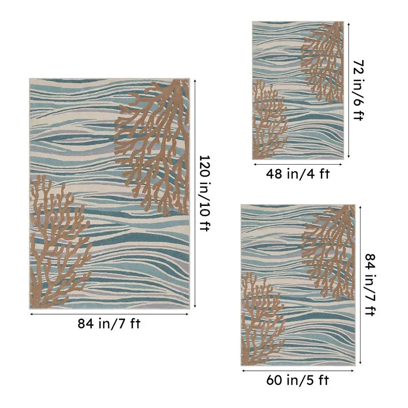 Coral Hand Tufted Dream Abstract Wool & Nylon Carpet - Turquoise media 15