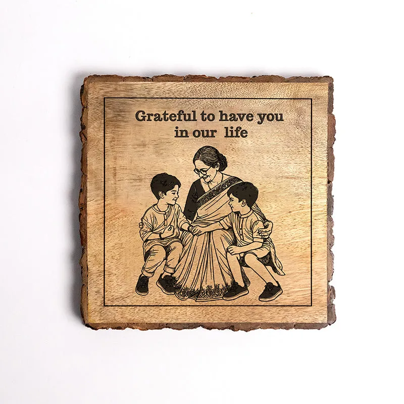 Grateful For Your Presence Wood Showpiece - Square media 5