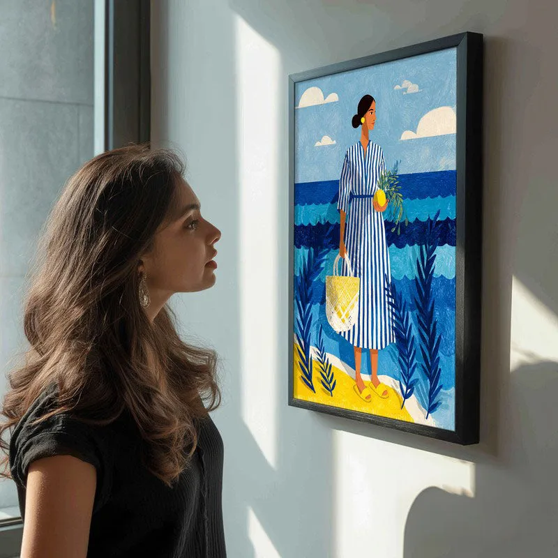 Golden Sand Canvas Wall Painting - Black Frame media 5