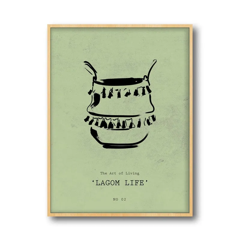Vessel of Life Canvas Wall Painting With Brown Frame media 3