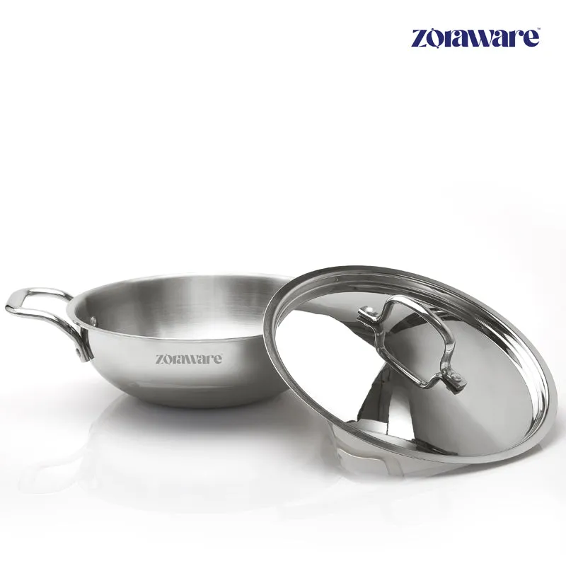 Zoraware Induction Safe Triply Kadhai With Lid - 4700 mL/28 CM media 1