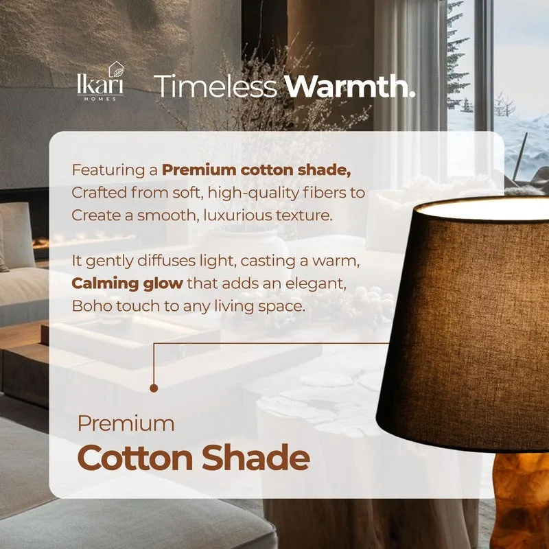Sculpted Black Mango Wood Floor Lamp media 6