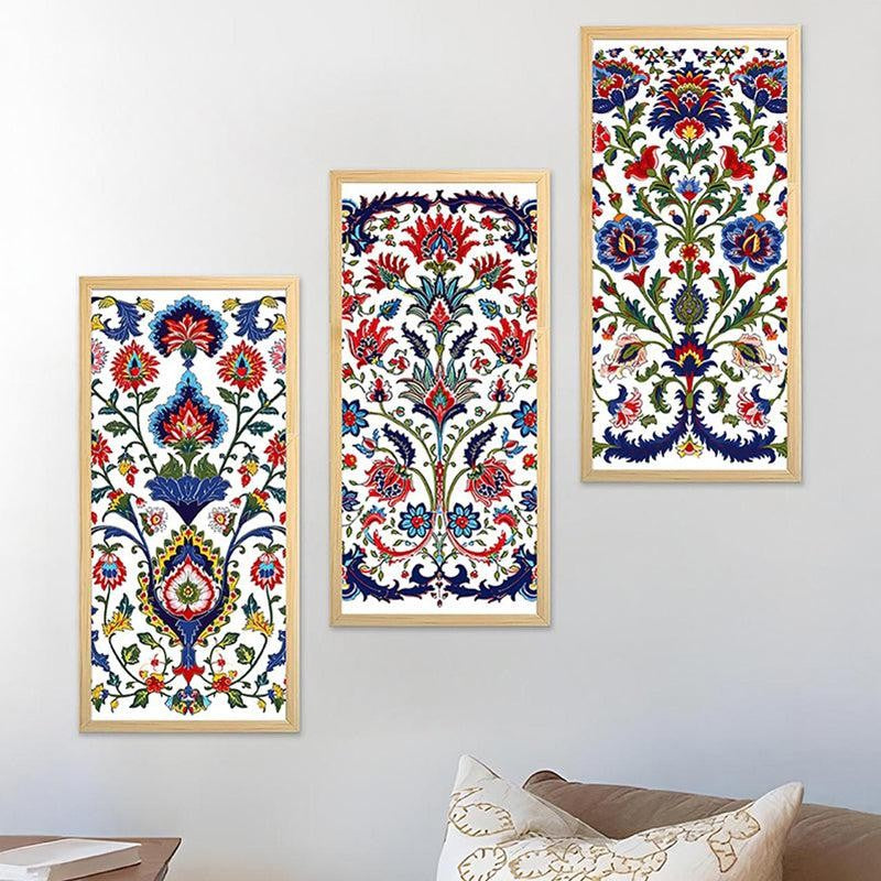Khayaal Mughal Wall Art With Frame (Red & Blue) - Set Of Three media 4