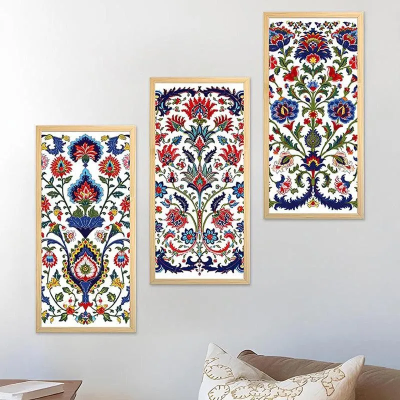Khayaal Mughal Wall Art With Frame (Red & Blue) - Set Of Three media 4