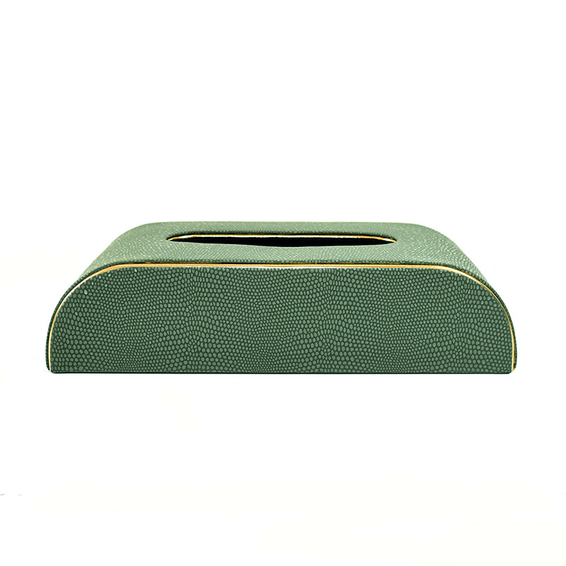 Tisquo Curve Faux Leather Tissue Box - Olive Green media 3