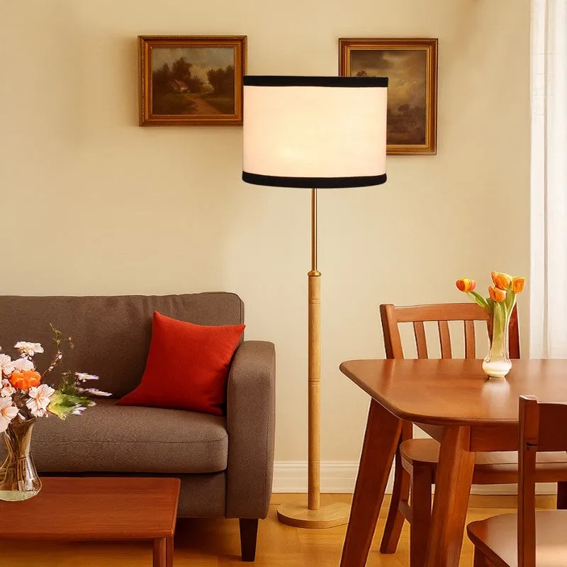 Twilight Wooden Floor Lamp - White & Black media 1