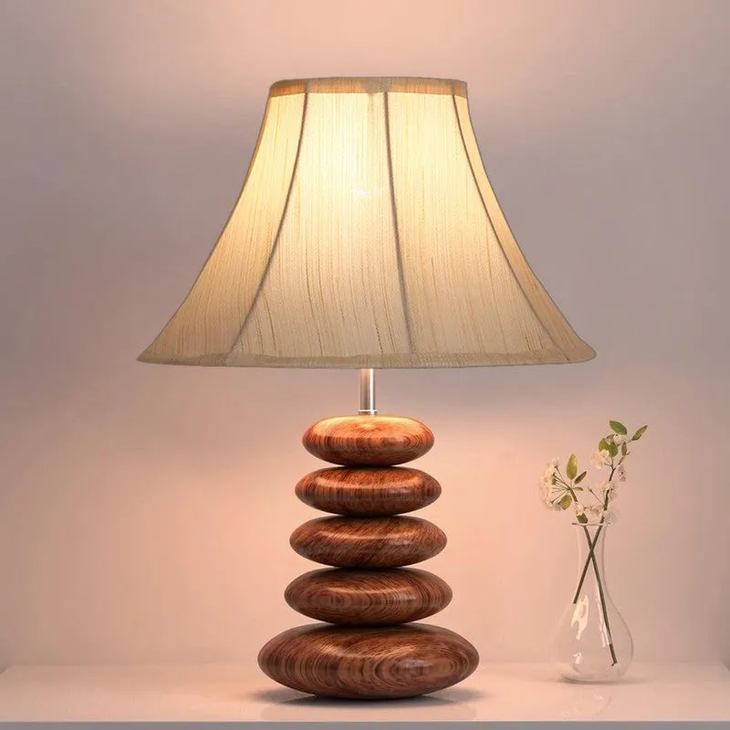 Lynira Cotton Table Lamp With Wooden Base - White media 6