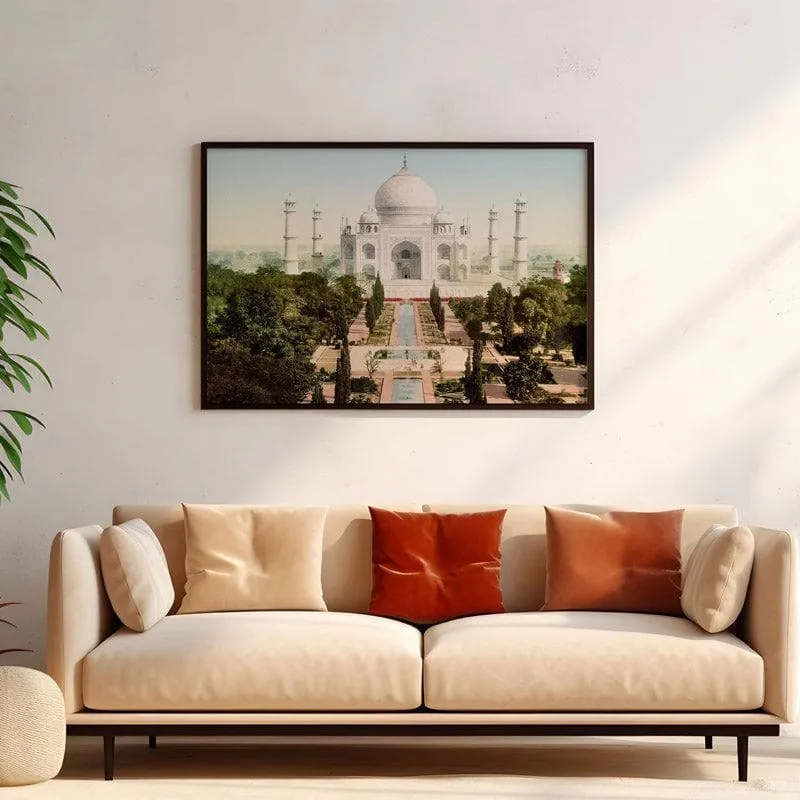Taj Mahal Grandeur Canvas Wall Painting - Black Frame media 4