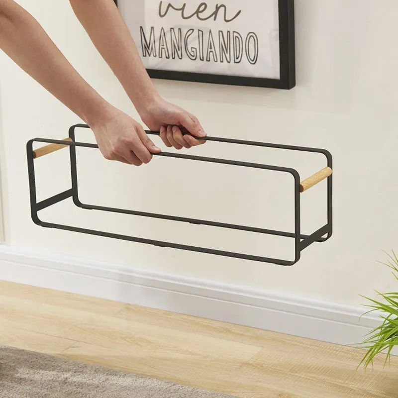 Chic Sole Carbon Steel & Wood Shoe Rack - Black media 3