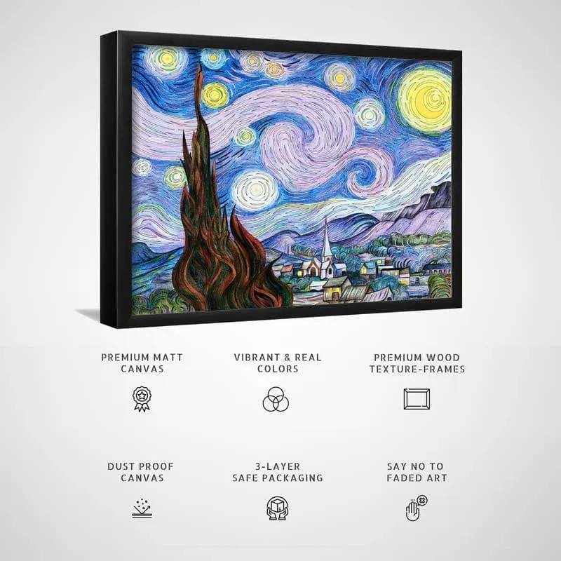 The Starry Night Remix II By Vincent Van Gogh - Black Frame media 3
