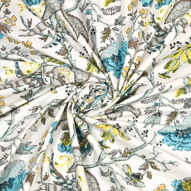 Mivaana Floral Curtain (Blue) - Set Of Two media 4