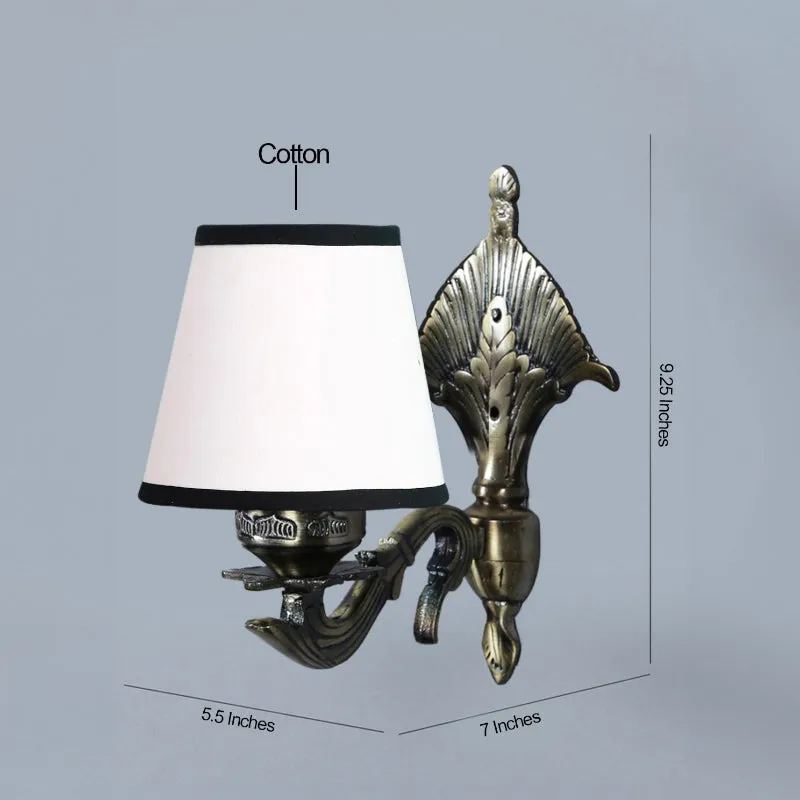 Magda Masique Conical Fabric & Metal Wall Lamp - White & Black media 4