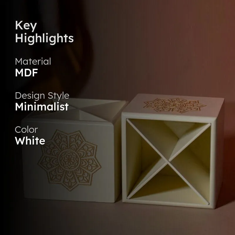 Hira Ethnic Cutlery Holder - White media 2
