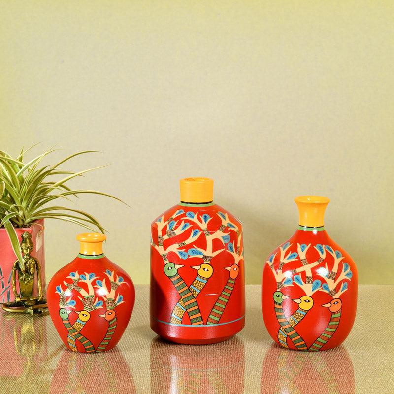 Indukant Terracotta Vase - Three Piece Set