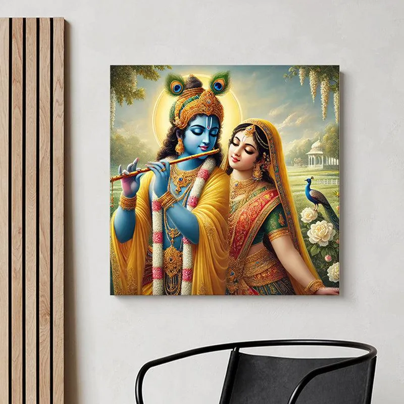 Krishna And Radha Poly Canvas Wall Painting media 1
