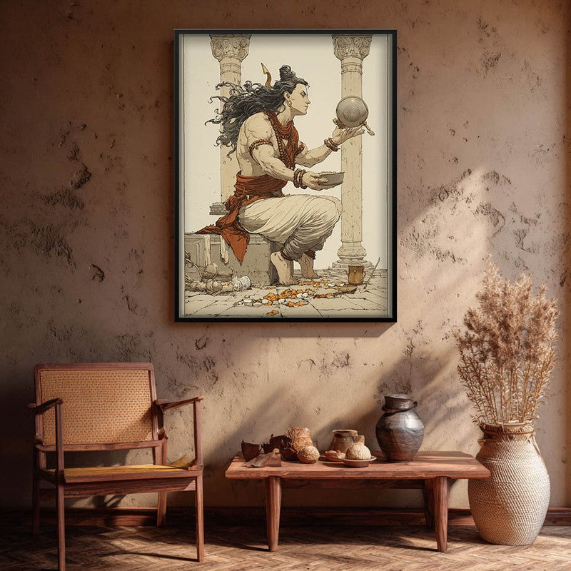 Lord Shiva with Kamandalu Divine I Archival Paper Wall Art