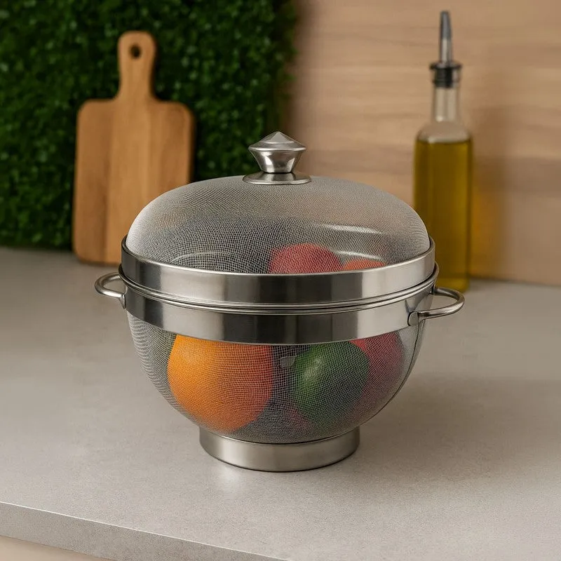 Elara Stainless Steel Fruit Basket media 1