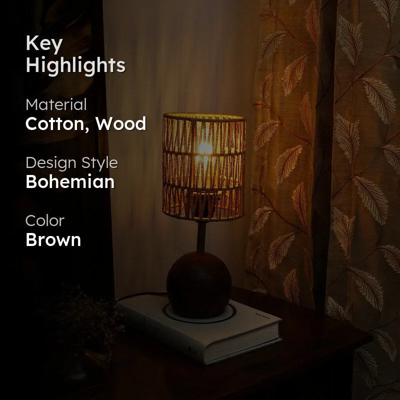 Golden Lumen Cotton Table Lamp - Brown media 2
